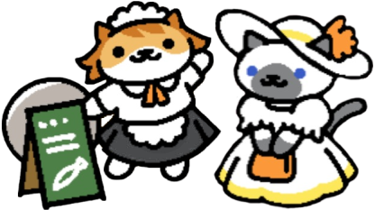 Serving Waitress Cliparts - Neko Atsume Maid Cat (500x288)