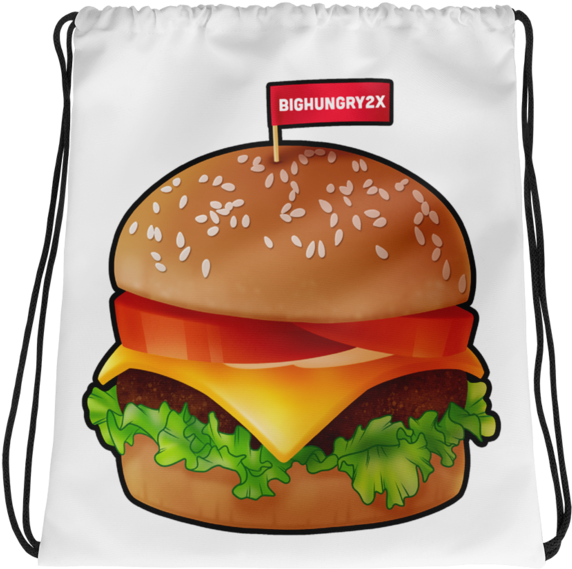 Bighungry2x Burger Drawstring Backpack - Drawstring Bag (690x690)