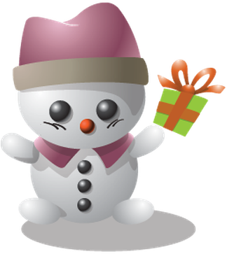 Snowman - Clipart - Cartoon (367x399)