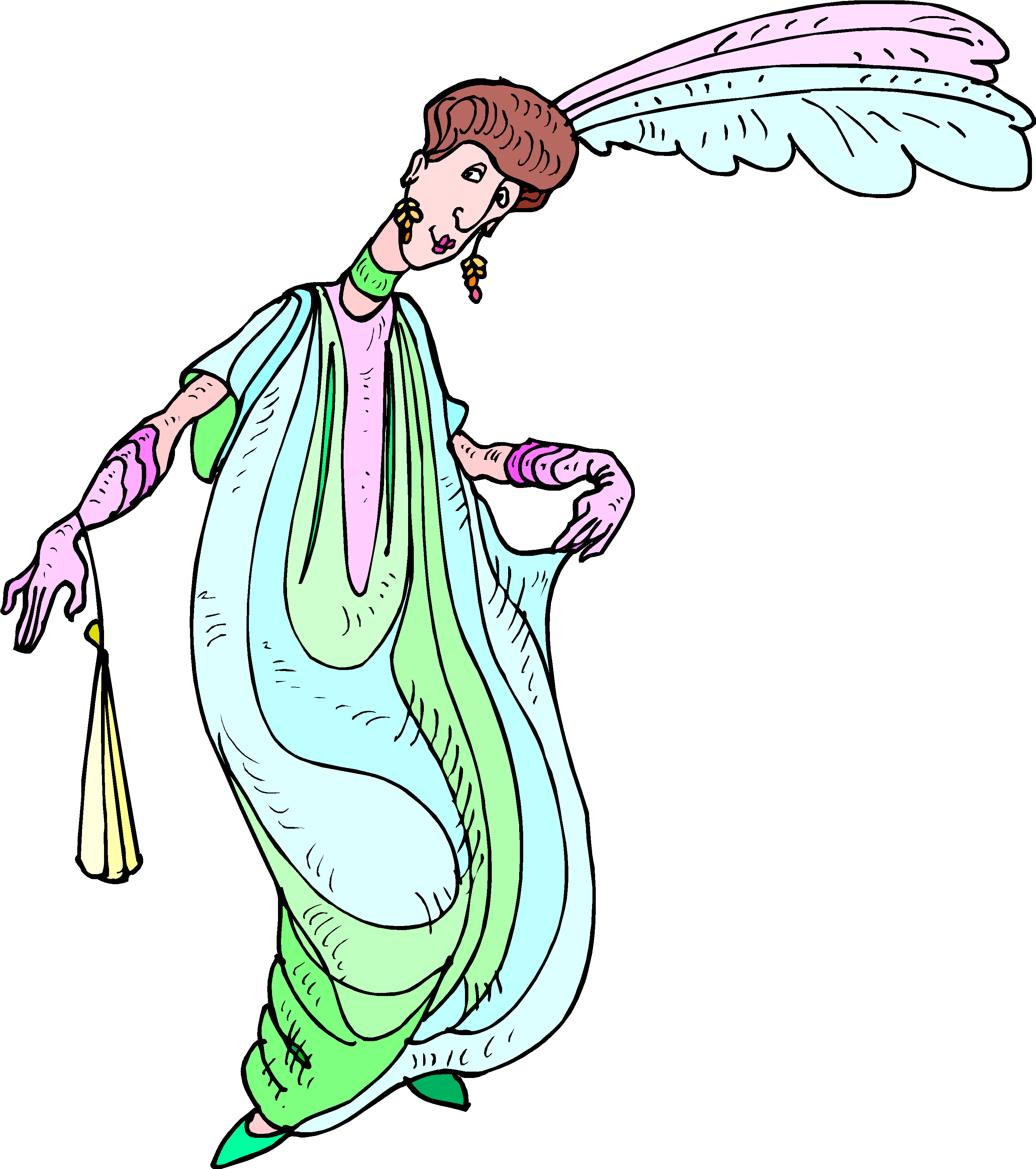 Belted Dress With Fullness Above The Waistline - Illustration (3225x3637)