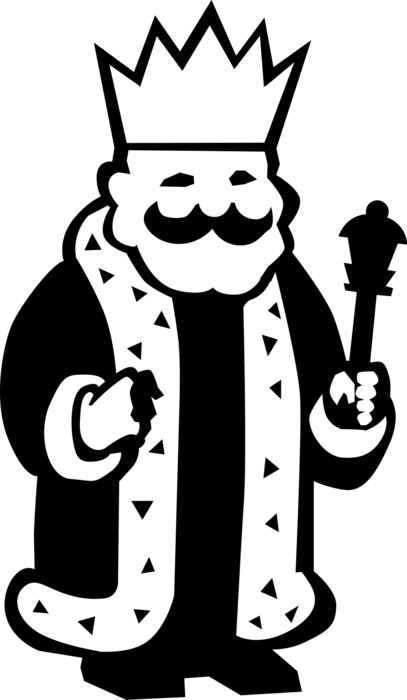 Vector Illustration Of Monarch Or Royalty King With - Illustration (407x700)