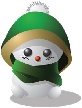 Snowman - Clipart - Illustration (408x399)