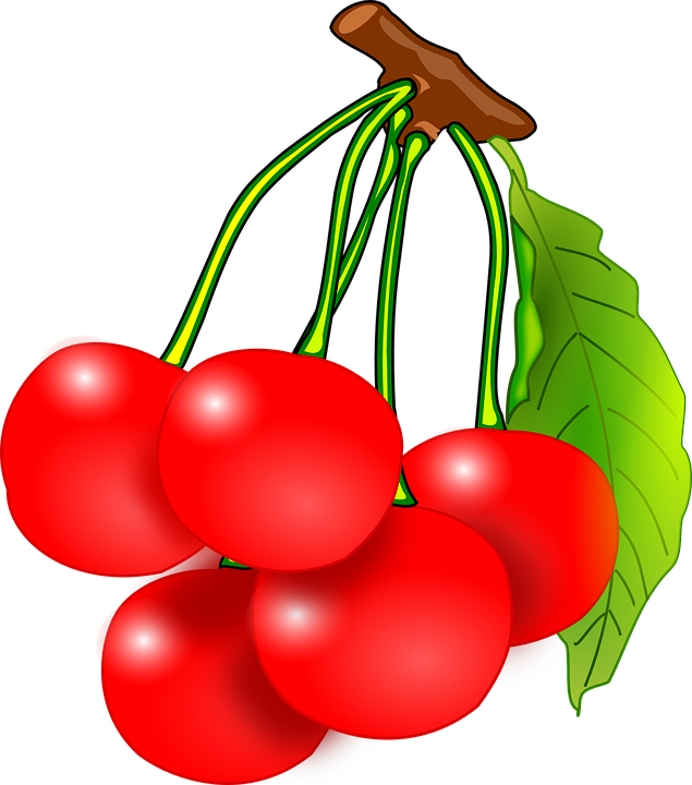 Cartoon Cherry Cliparts 12, - Red Cherry Clipart (635x720)