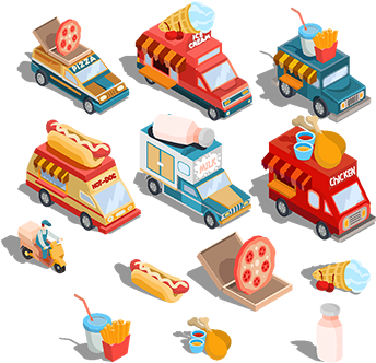 Isometric Illustrations Of Cars Fast Delivery Of Food - Ice Cream Isometric (360x360)