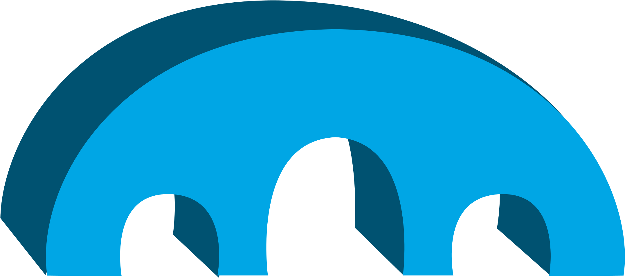 3d Bridge - Bridge Blue Clip Art (2400x1206)