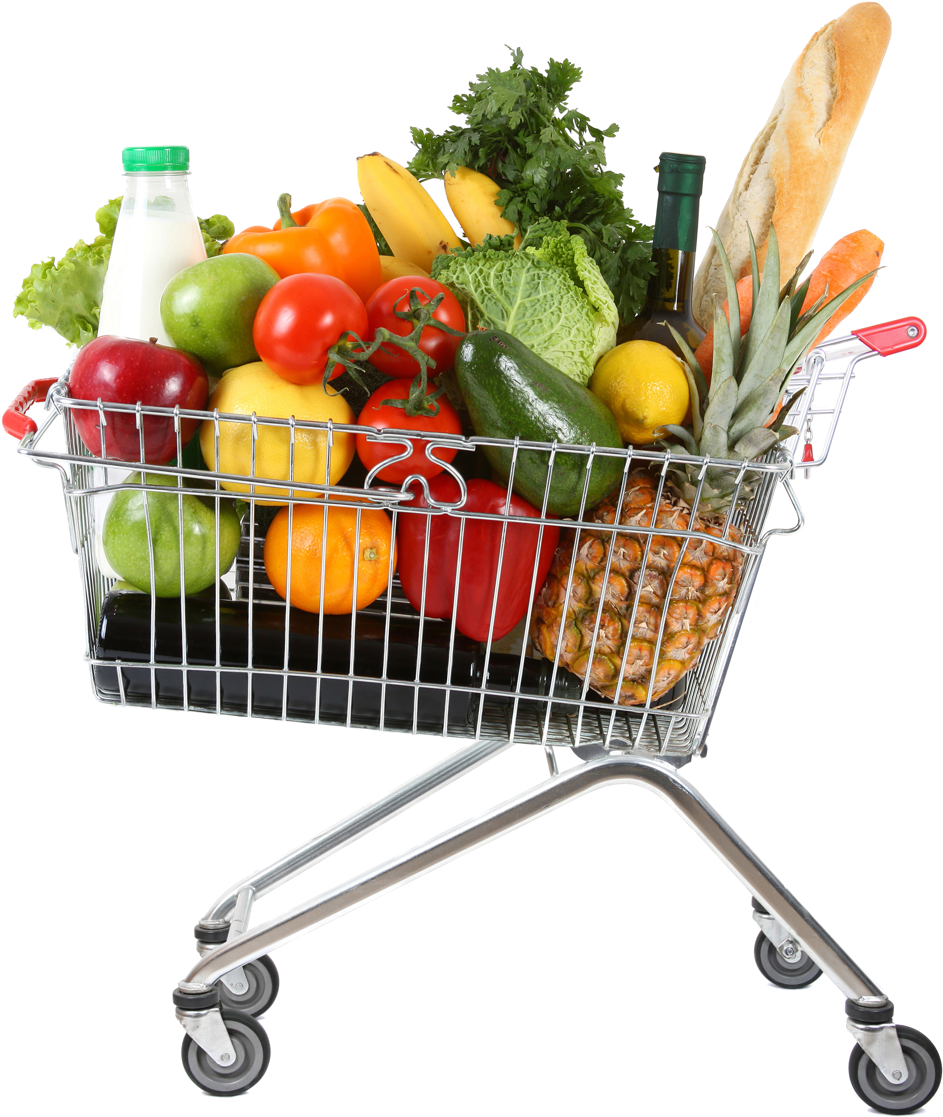 Shopping Cart Stock Photography Stock - Carrinho De Mercado Com Compras (4125x4284)