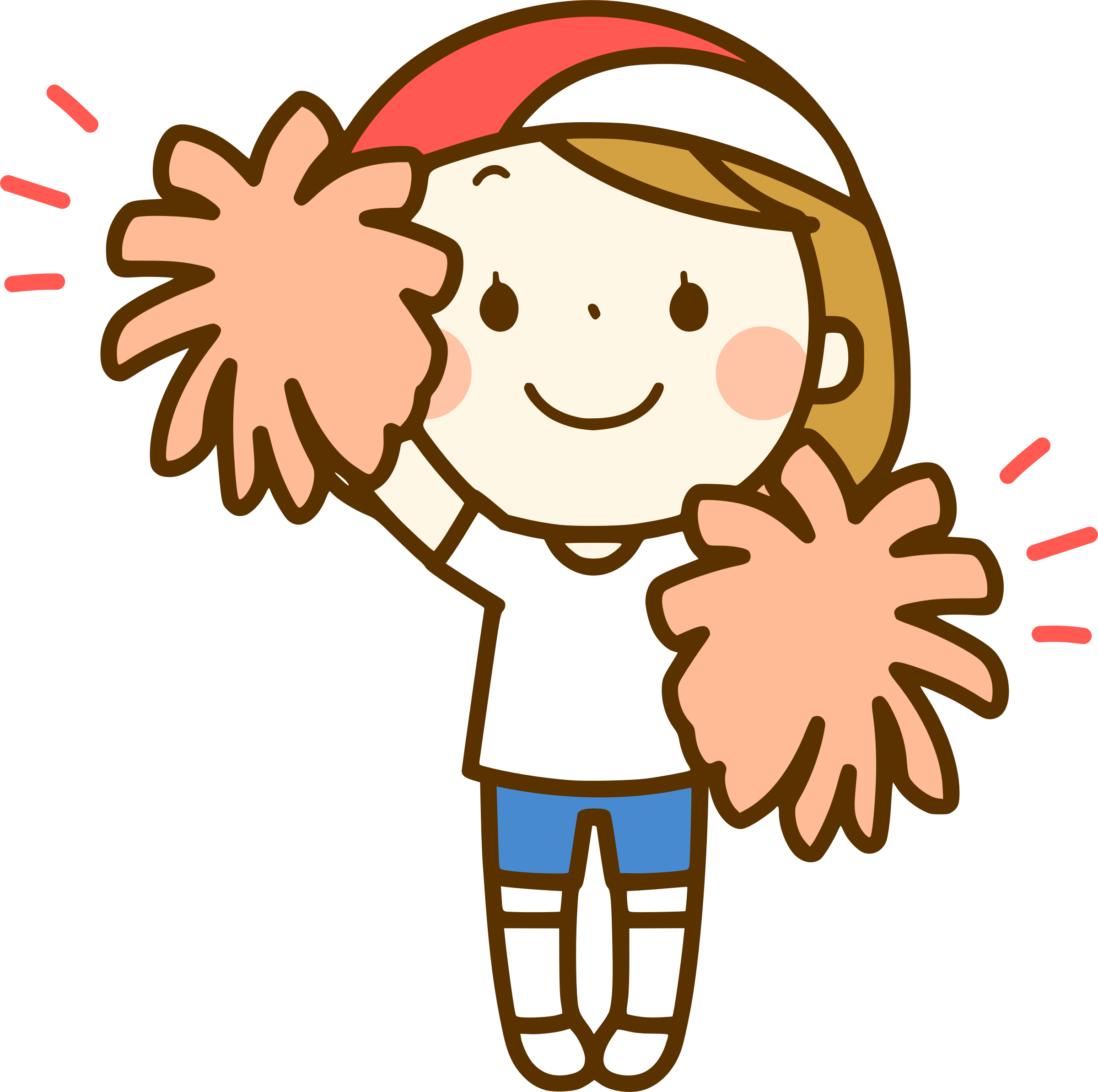 Big Image - Cute Cheerleader Clipart (2400x2386)