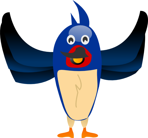 Happy Bird Clip Art At Clker - Funny Blue Bird Shower Curtain (600x557)