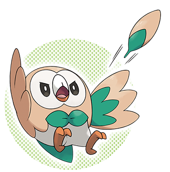 Rowlet, Litten And Popplio Starter For Pokémon Sun - Rowlet Pokemon Sun And Moon (436x375)