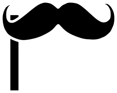 Mustache On A Stick Clip Art At Clker Vector Clip Art - Moustache On A Stick (400x319)