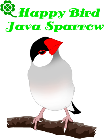 Happy Bird Java Sparrow （桜文鳥） - Dog Days Of Summer (417x550)