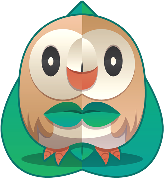 Rowlet By Kyle Olson-team Rowlet Pokemon Sun And Moon - Cartoon (600x600)