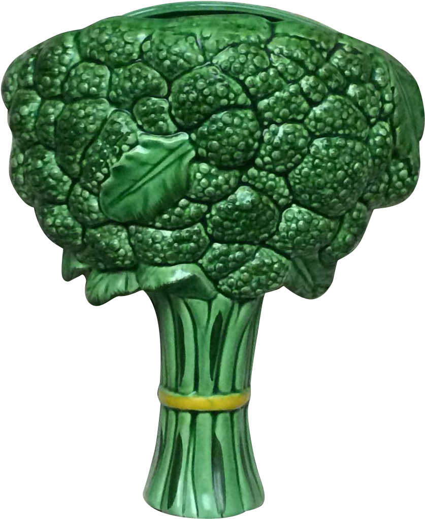 Vintage Bright Green Broccoli Ceramic Wall Pocket - Broccoli (1021x1021)