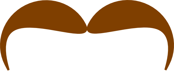 Brown Mustache Hi Clipart - Brown Mustache Clip Art (600x246)