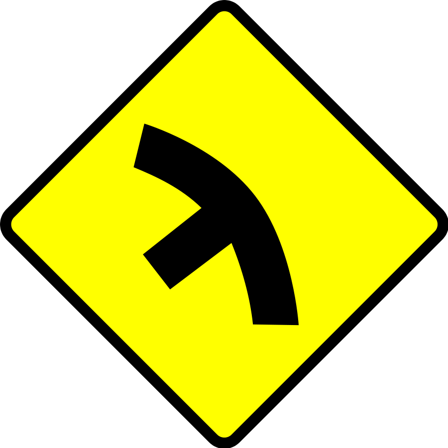 Cautio T In Curve Svg File - Señales De Transito Estrechamiento De Calzada (1280x1280)