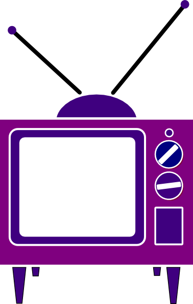 Tv Purple Colours - Old Tv Clip Art (378x594)