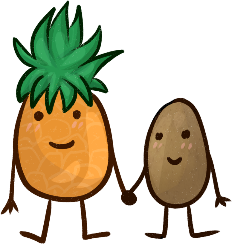 Pineapple And Potato By Rainfallleopard - Pineapple And Potatoes Cartoon (884x903)