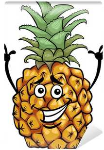Funny Pineapple Fruit Cartoon Illustration Wall Mural - Pineapple Cartoon (400x400)