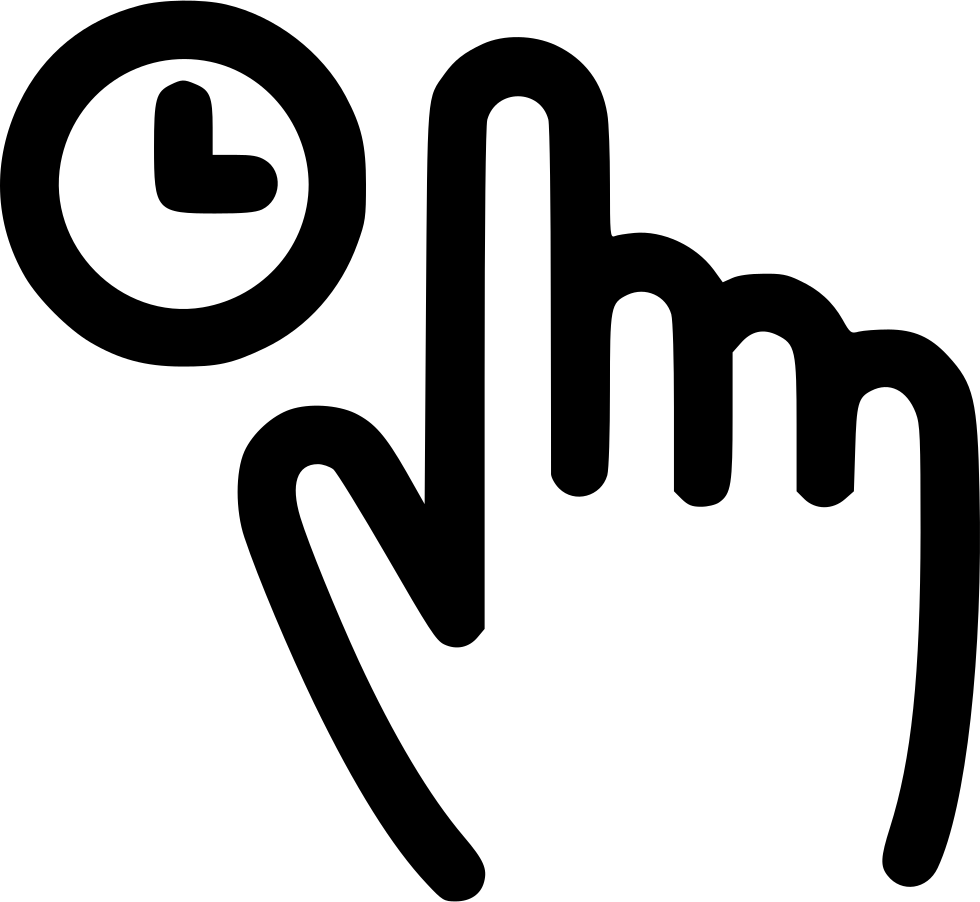 Hand Touch Responsive Press Hold Wait Comments - Cursor Pointer (980x902)