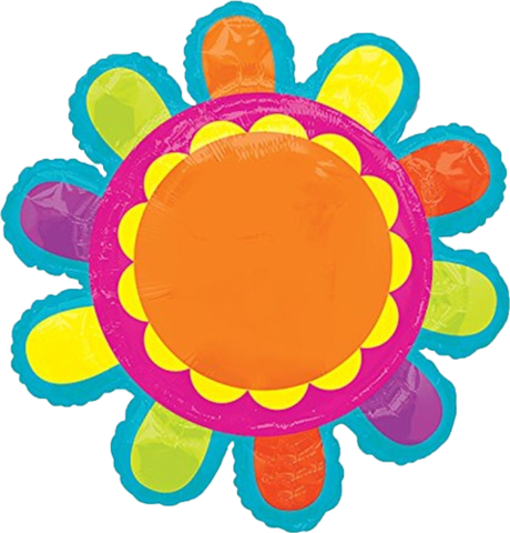 29" Neon Flower Sunflower Balloon Instaballoons Anagram - Luftballoons Flower Balloon Shapes Profitpak 10pk (460x480)