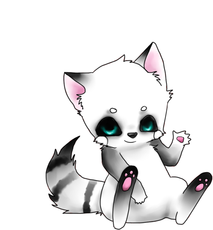 Albino Red Panda By Yuki-lynn - Cartoon (894x894)