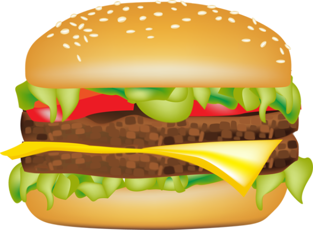 Burger Clipart Graphic - Burger And Fries Clipart (640x470)