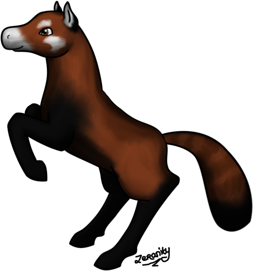 Red Panda Horse By Zeranity - Mustang Horse (600x593)