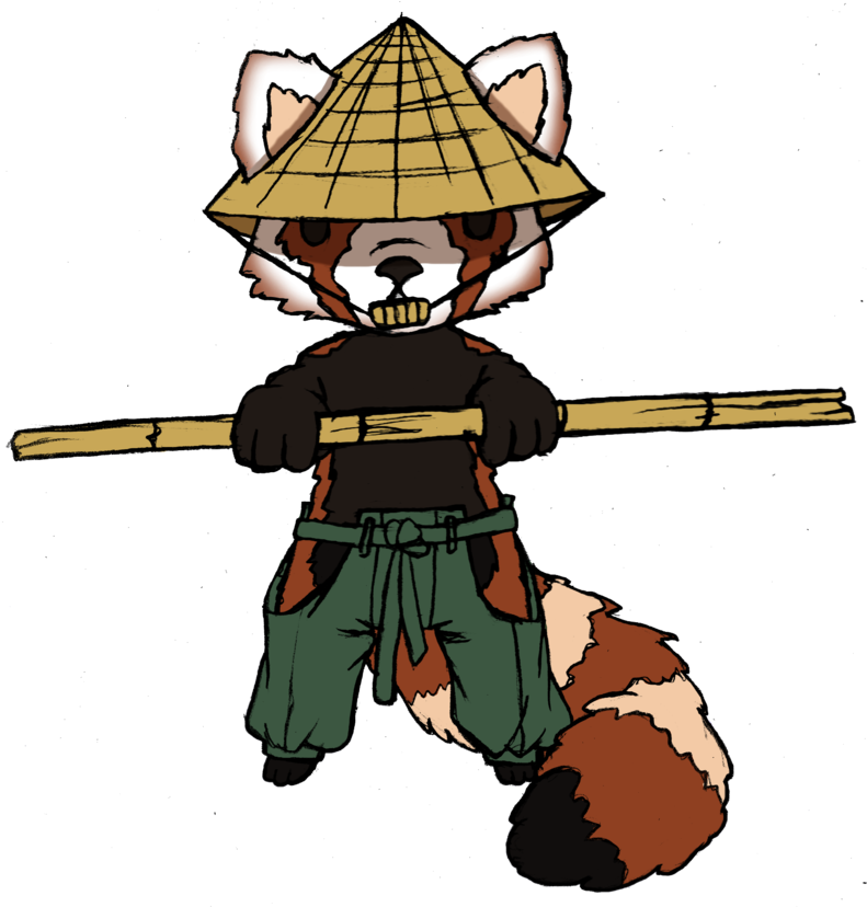 Akahato The Red Panda Ronin By Zephyr-aryn - Cartoon (800x827)