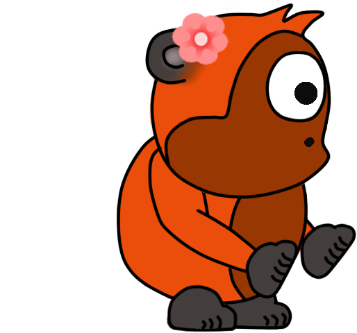 Chantek In Front And Side View - Cartoon (600x491)