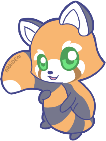 Red Panda By Araiden - Chibi Red Panda (407x493)