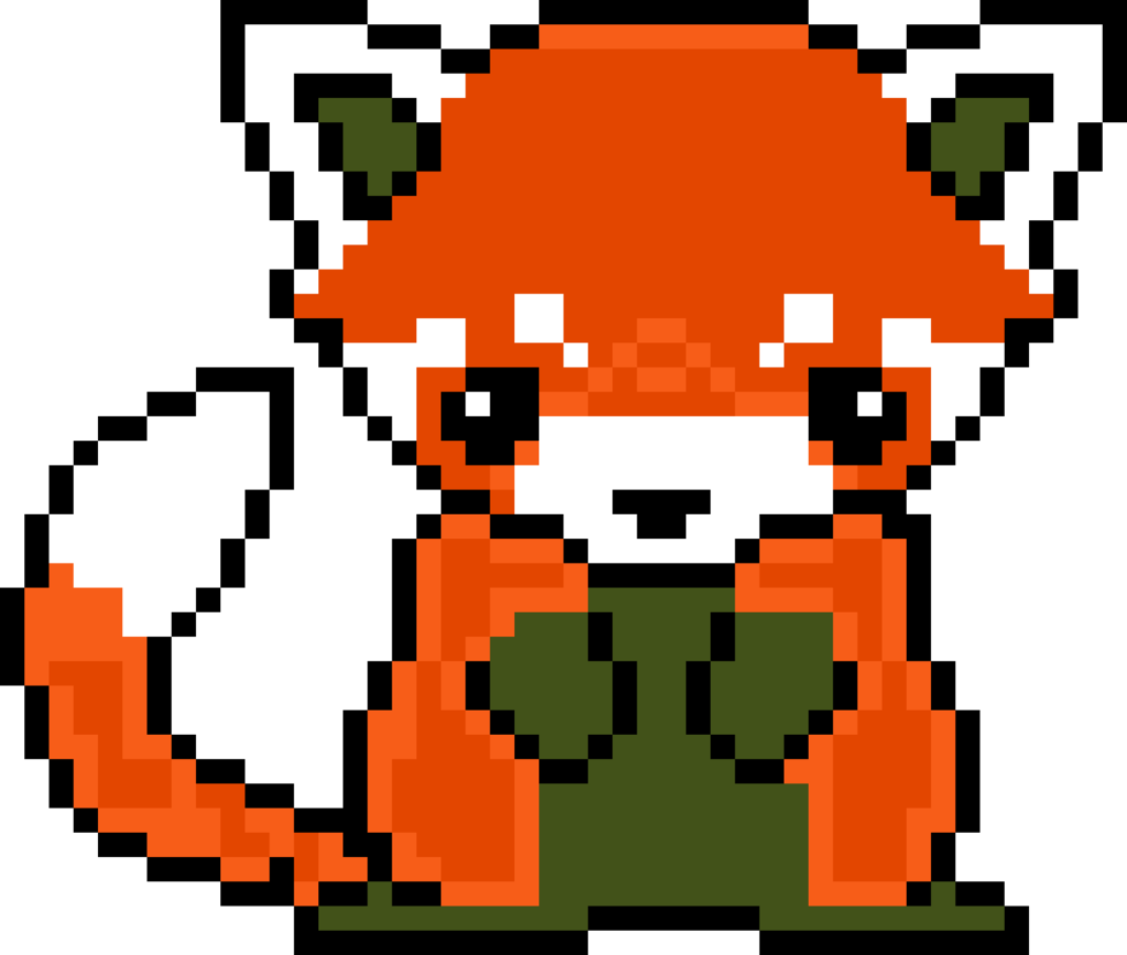 Red Panda Pixelart By Trashbutclassy Red Panda Pixelart - 8 Bit Art Animals (1024x868)
