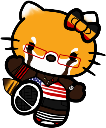 Red Panda 'hello Kitty' By - Hello Kitty (375x450)