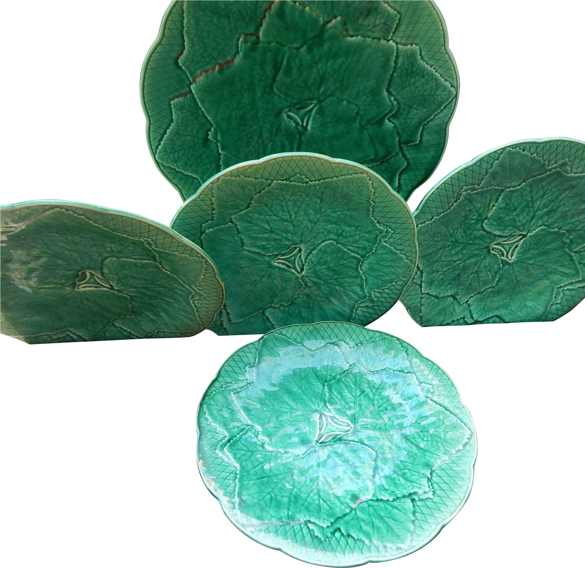 Gien France Vintage Majolica Platter & Plates Set - Jade (2048x2048)