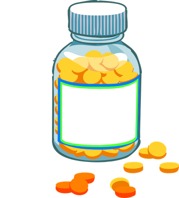 Antibiotic Shortages - Medicine Bottle Clipart (361x400)
