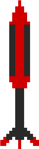 Missile Clipart Pixel - Carmine (240x640)