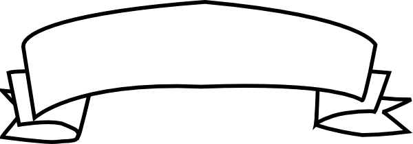 Ribbon Banner Clipart - Banner Png Vector Black (600x210)
