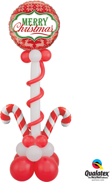 Usado Para Completar A Decoração Decorações De Festas - 14" Airfill Only Candy Cane Balloon - Mylar Balloons (450x600)