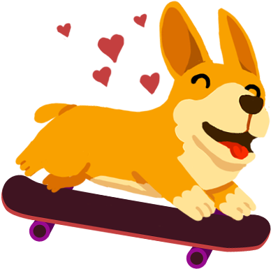 Corgi Pro Skater Messages Sticker-6 - Skateboarding (408x408)