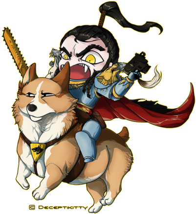 Aaaaaaaaaaaaaaaaaand Done - Space Wolves Corgi (500x500)