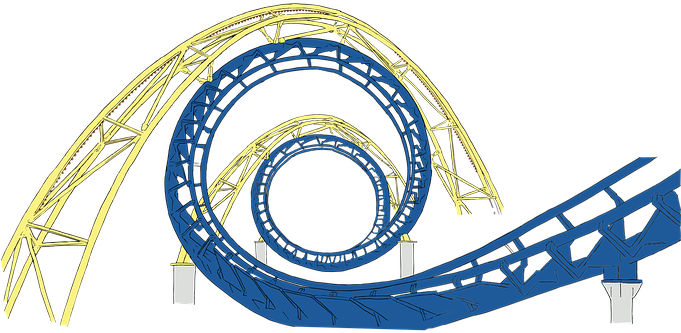 Roller Coaster Tracks Swirly Ride Park Diz - Roller Coaster Clipart (680x340)