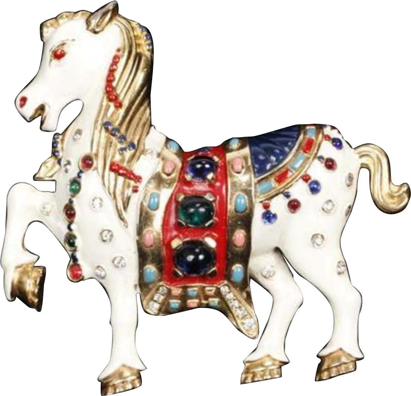 Trifari 'david Mir' Enamel, Bejeweled 'carousel - Working Animal (1385x1385)