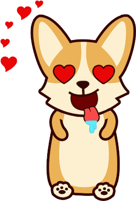 Get The Corgi Emojis App Now - Cartoon (408x408)