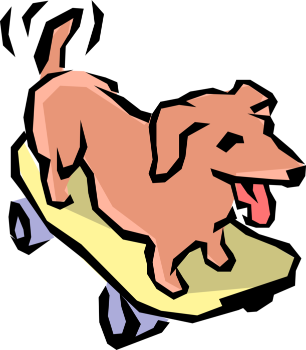 Vector Illustration Of Family Pet Dog Takes Ride On - Vector Illustration Of Family Pet Dog Takes Ride On (611x700)