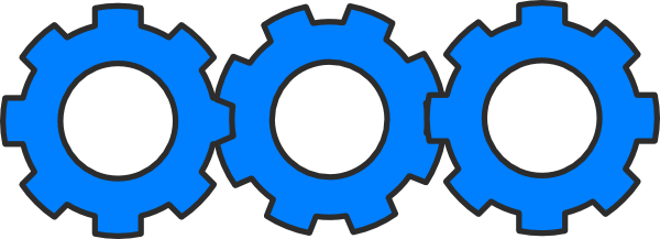 Blue Cog Clip Art (600x217)