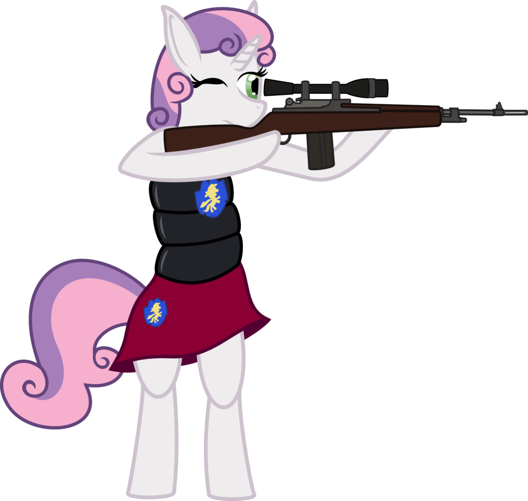 Sweetie Bell Zombie Sniper Vector By Baka-neku - Cartoon (1080x1024)