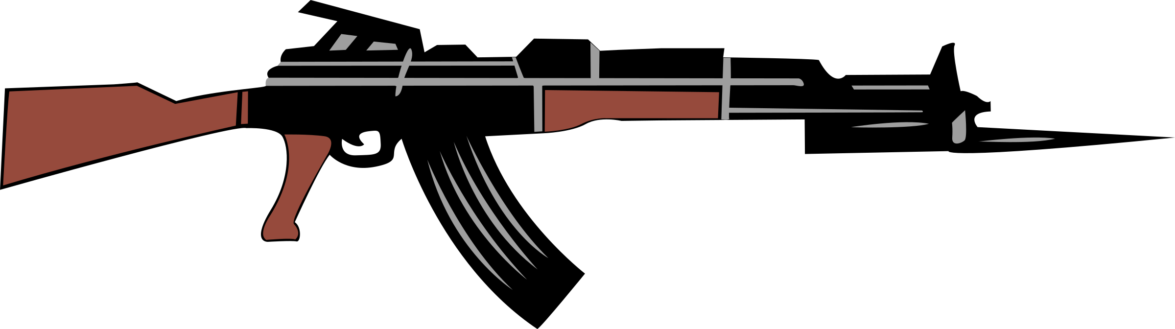 Ak-47 Rifle Firearm Clip Art - Ak-47 Rifle Firearm Clip Art (2400x672)