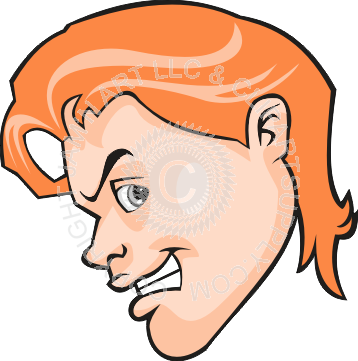 Attitude Boy Head Color Red Hair - Attitude Boy Head Color Red Hair (358x361)