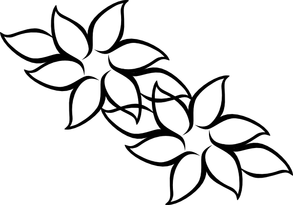 Leaves Flower Clipart - Outline Of A Flower (600x421)