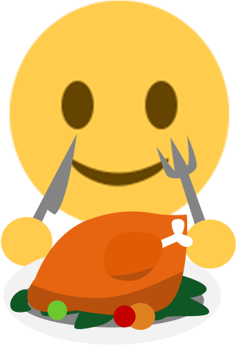Thanksgiving Day Emoji Sticker - Emoji Png Dinner (512x512)