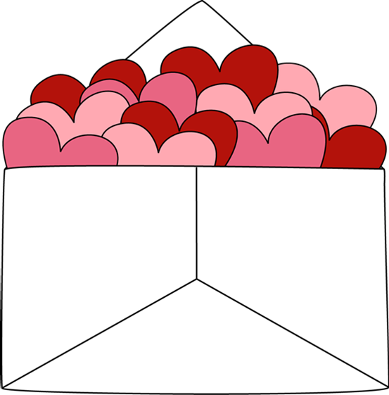Join Us After Worship Sunday, January 17, For Ice Cream - Envelope And Hearts Clipart (553x561)